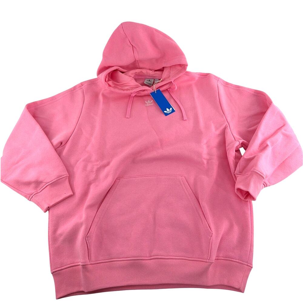 Adidas Pink Glow Essentials Oversized Fleece Loose Hoodie Jogger Set Size S - Picture 8 of 11